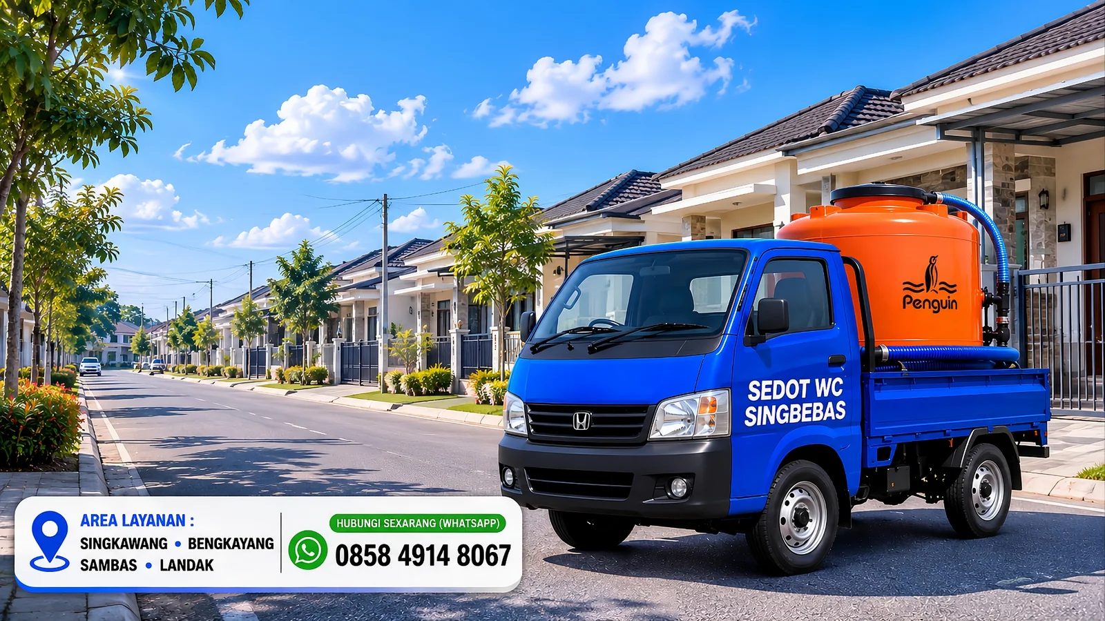 Armada Sedot WC Singbebas melayani area perumahan